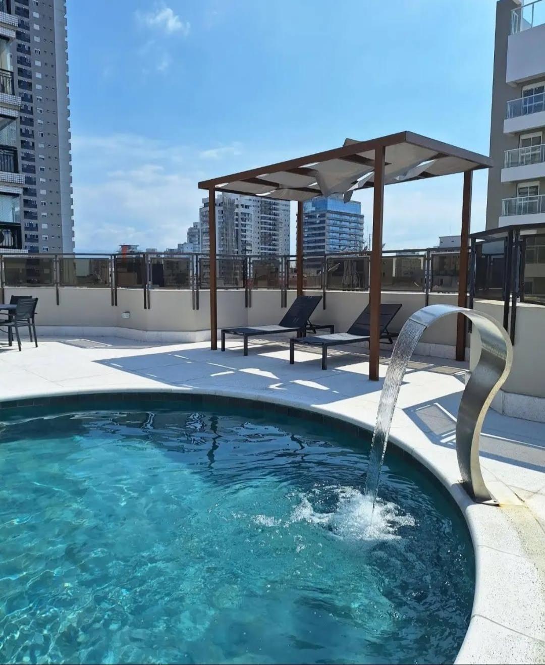 شقة Lindo Flat No Edificio Cosmopolitan, Com Garagem E Piscina سانتوس المظهر الخارجي الصورة